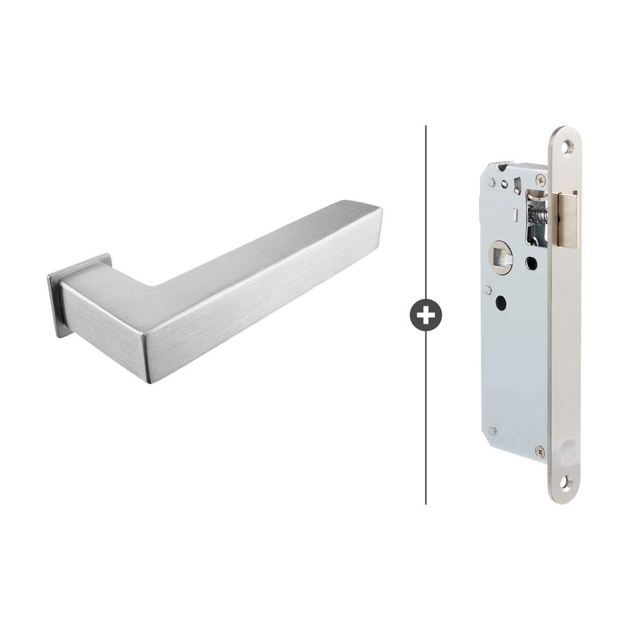 Sluitwerkpakketten met Deurkruk Squared 20 Minimal RVS